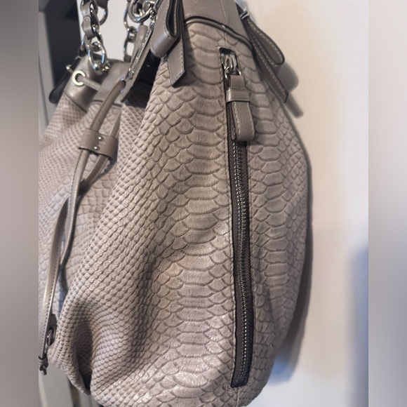 COACH Madison Embossed Python Snakeskin Drawstring Bucket Bag - Picture 3 of 6